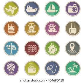 travel web icons for user interface design