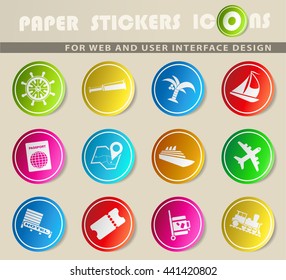 travel web icons for user interface design