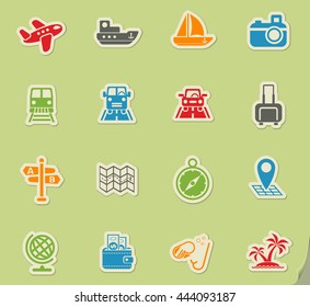 travel web icons for user interface design