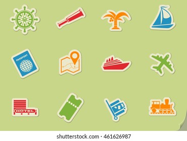 travel web icons for user interface design