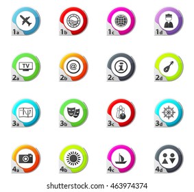 Travel web icons for user interface design