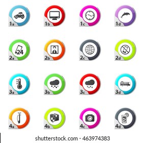 Travel web icons for user interface design