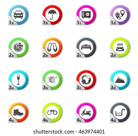 Travel web icons for user interface design