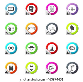 Travel web icons for user interface design