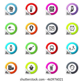 Travel web icons for user interface design