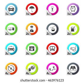 Travel web icons for user interface design