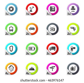 Travel web icons for user interface design
