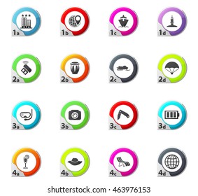Travel web icons for user interface design