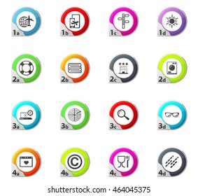 Travel web icons for user interface design