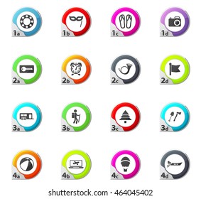 Travel web icons for user interface design