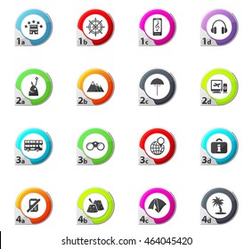 Travel web icons for user interface design