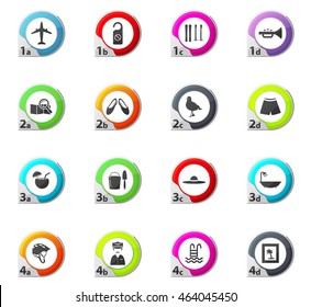 Travel web icons for user interface design