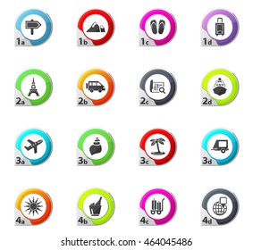 Travel web icons for user interface design