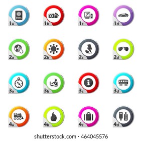 Travel web icons for user interface design