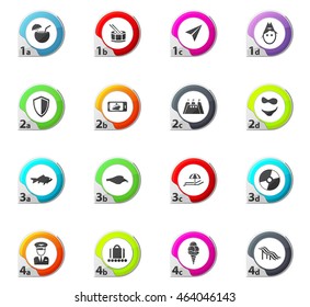 Travel web icons for user interface design