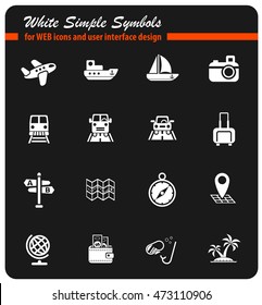 travel web icons for user interface design