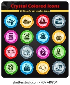 travel web icons for user interface design