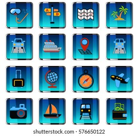 travel web icons for user interface design