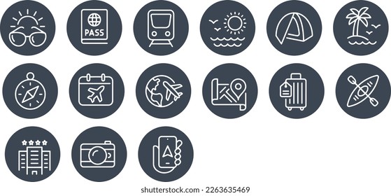 diseño vectorial de iconos web de viajes