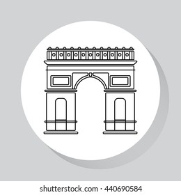 Travel - web line icon of  France.
