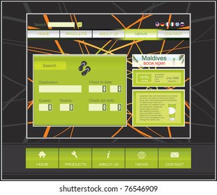 Travel website template design vector