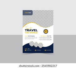 Travel winters Vacation flyer design, Modern and vibrant travel flyer design perfect for promoting travel agencies, tour packages, vacation destinations. professional template editable layout design.