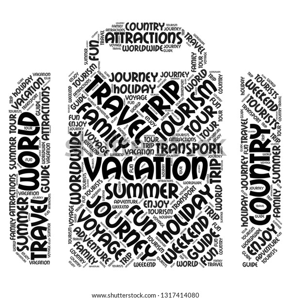 Travel Word Cloud Luggage Shape Vector Stock Vector (Royalty Free) 1317414080 Shutterstock