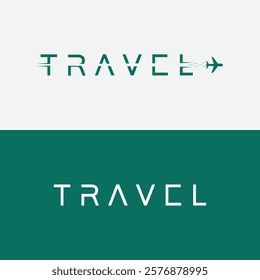 Travel Word Mark Letter Logotype Lettering Typography for Airplane Flight Airline Aircraft Aviation Logo Design Inspiration.
