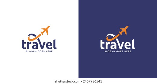 Travel Word Mark Letter V Logotype Lettering Typography for Airplane Flight Airline Aircraft Aviation Logo Design Inspiration.