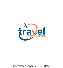 Travel Word Mark Letter V Logotype Lettering Typography for Airplane Flight Airline Aircraft Aviation Logo Design. Suitable for your design need, logo, illustration, animation, etc.