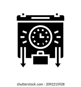 travel or work schedule glyph icon vector. travel or work schedule sign. isolated contour symbol black illustration