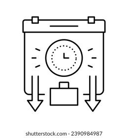 travel or work schedule line icon vector. travel or work schedule sign. isolated contour symbol black illustration