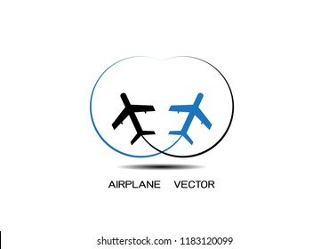 Travel the World Airplane sign icon. Travel trip symbol. Flat icons EPS 10.