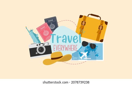 Travel World Background Logo Vector Stock Vector (Royalty Free ...