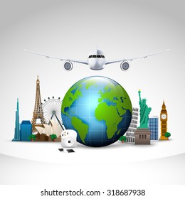 Travel of the world  background. vector