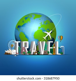 Travel of the world  background. vector