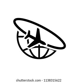 Travel world by plane icon. Transportation concept illustration