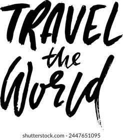 Travel the World Hand Drawn Ink Modern lettering Design