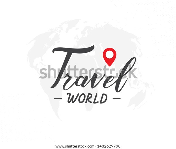 Travel world\
hand drawn lettering phrase. Decoration typography poster. Vector\
lettering, Calligraphy phrase, Typography art. Vector hand drawn\
motivational and inspirational\
quote