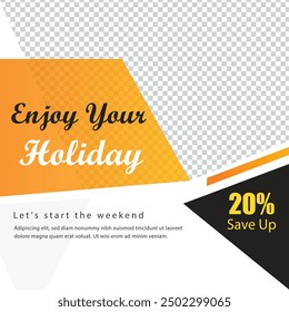 Travel the World Holiday travel time tour social media post Instagram post or web banner template vector promotion explore adventure Tourism Business Marketing summer hotel promotion vacation journey