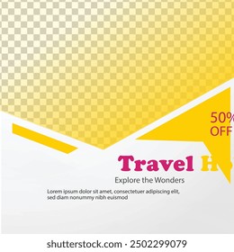 Travel the World Holiday travel time tour social media post Instagram post or web banner template vector promotion explore adventure Tourism Business Marketing summer hotel promotion vacation journey