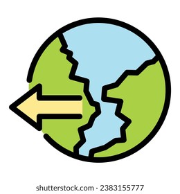 Travel world icon outline vector. Around globe. Global map color flat