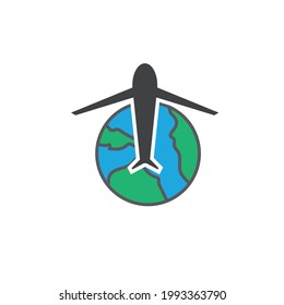 vector de icono del mundo de los viajes