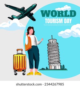 Travel to the world illustration design background vector