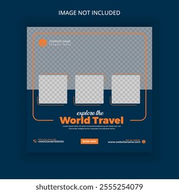 travel the world instagram post design template