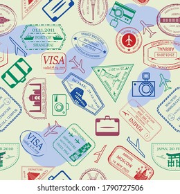 Travel The World Passport Stamps Pattern