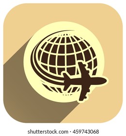 Travel the World Plane icon, vector logo for your design, symbol, application, website, UI