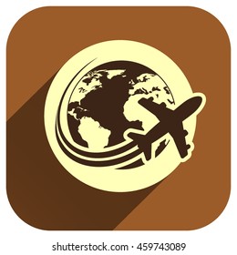 Travel the World Plane icon, vector logo for your design, symbol, application, website, UI