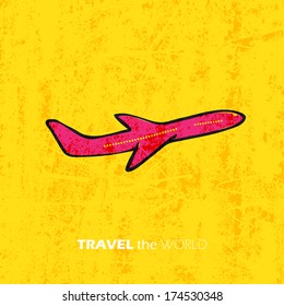 Travel the World Plane illustration