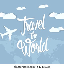 Travel the world poster design vector illustration.